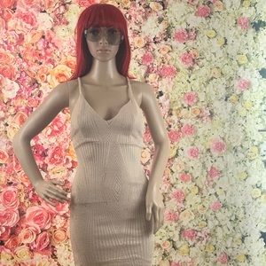 Beige knit dress